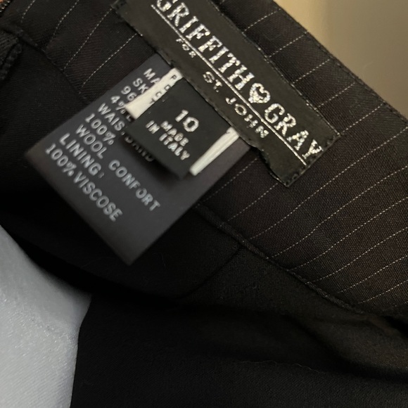 St. John Black Pinstripe Skirt Suit Griffith and Gray, Made in Italy - Picture 3 of 7